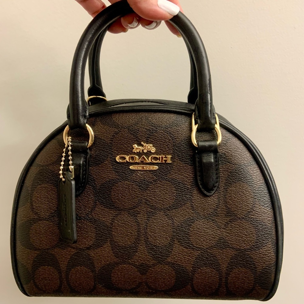Coach Sydney Satchel in Signature Canvas & Crossbody with Long Strap